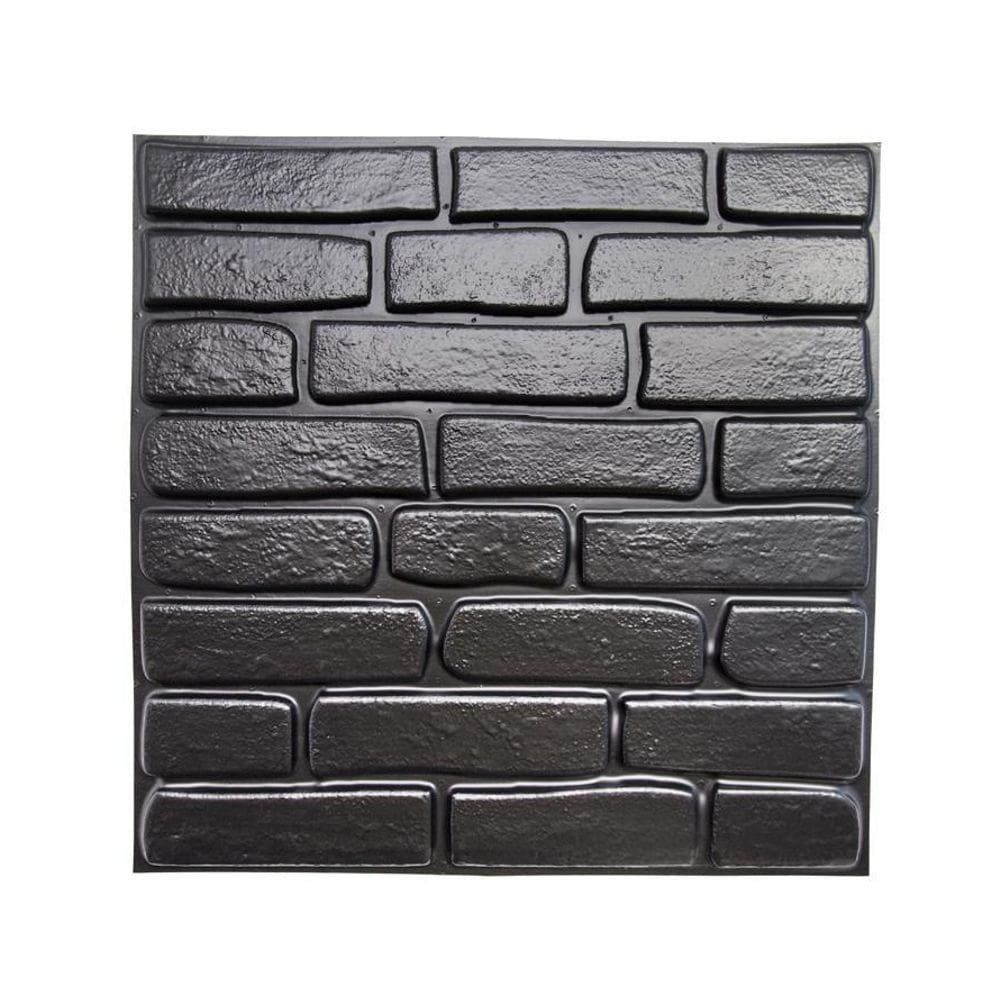 Kit 5 Placas Revestimento De Parede Pvc 3D Tijolinho Preto