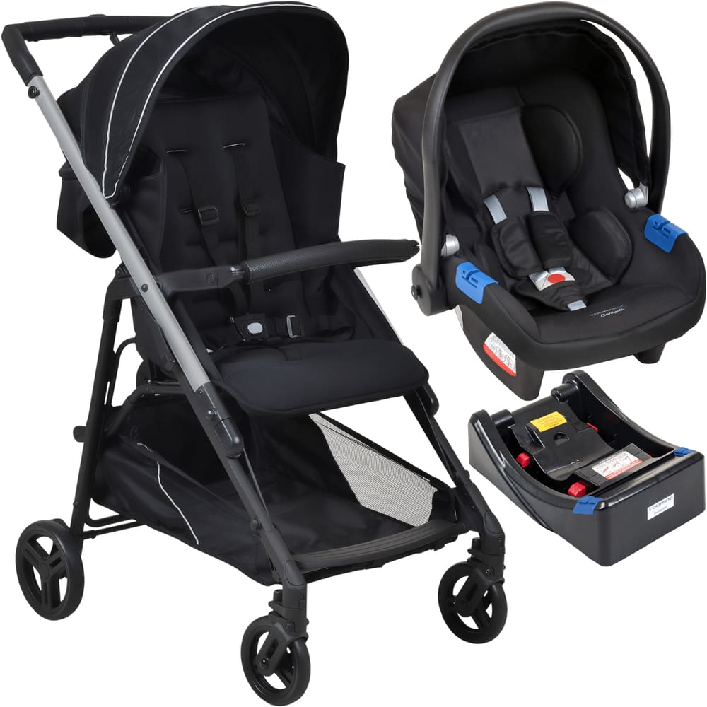 Carrinho de Bebe para Passeio Berço Burigotto Tak Metal Silver