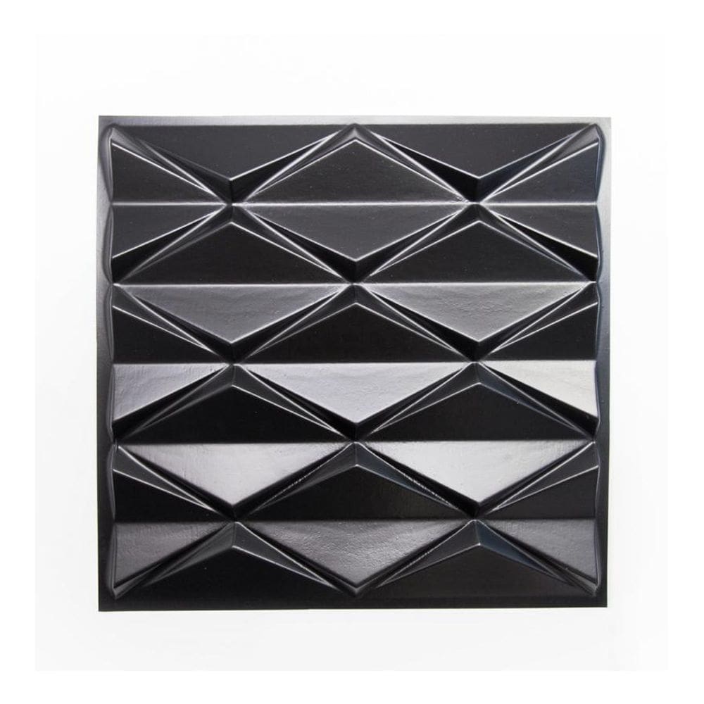 Kit 4 Placas Revestimento De Parede Pvc 3D Abstrata - Preto
