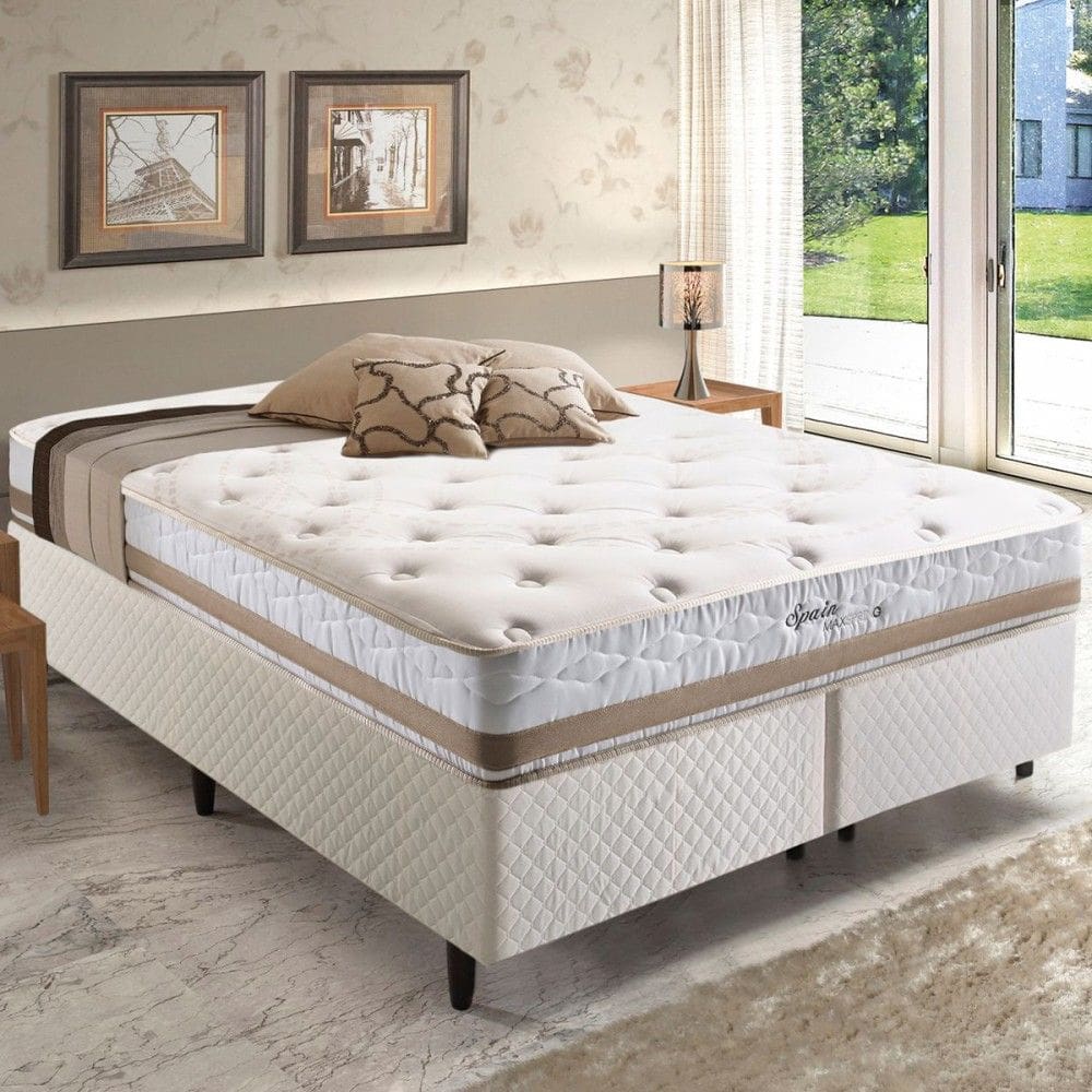 Colchão Queen Size Meca Spain Maxspring D70 com Mola 193x203 Bege - Herval
