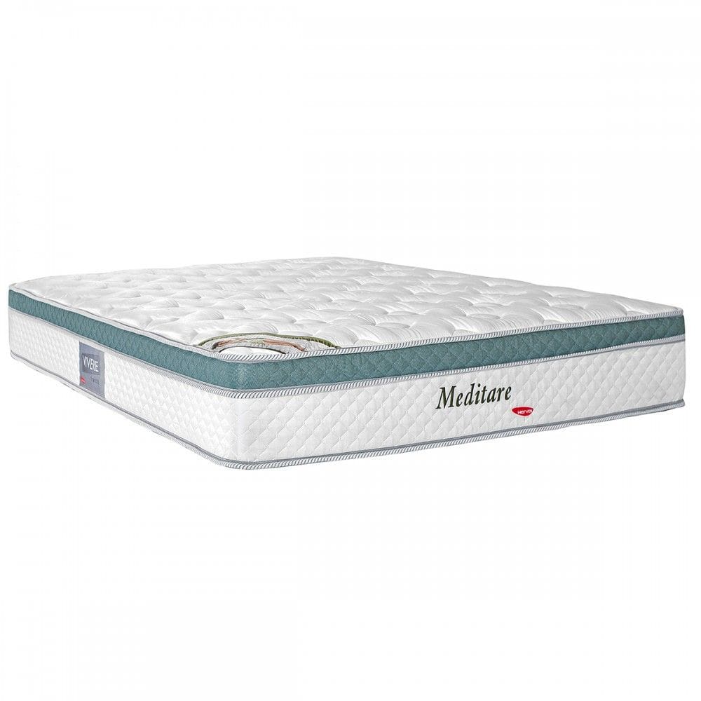 Colchão Queen Size Meditare Osp D28 com Mola 158x198 Branco - Herval