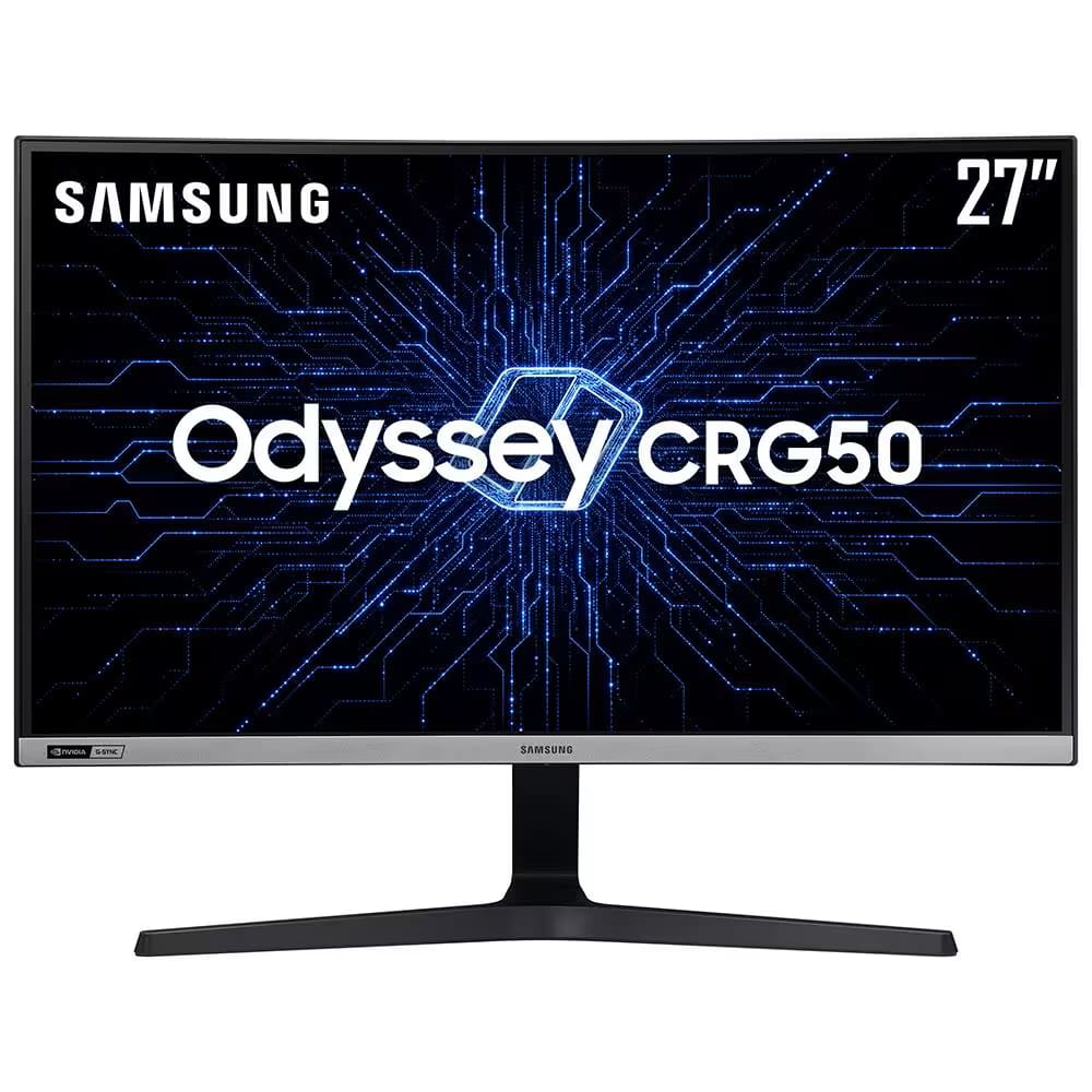REEMBALADO: Monitor Gamer Curvo Samsung 27" FHD 240 Hz,HDMI DP Gsync Preto e Cinza