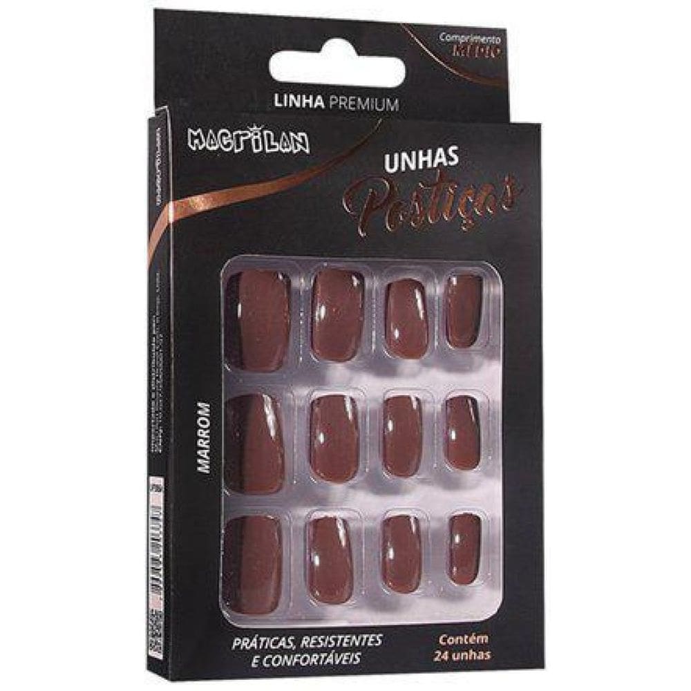 Unhas Postiças Macrilan Marrom Up306A