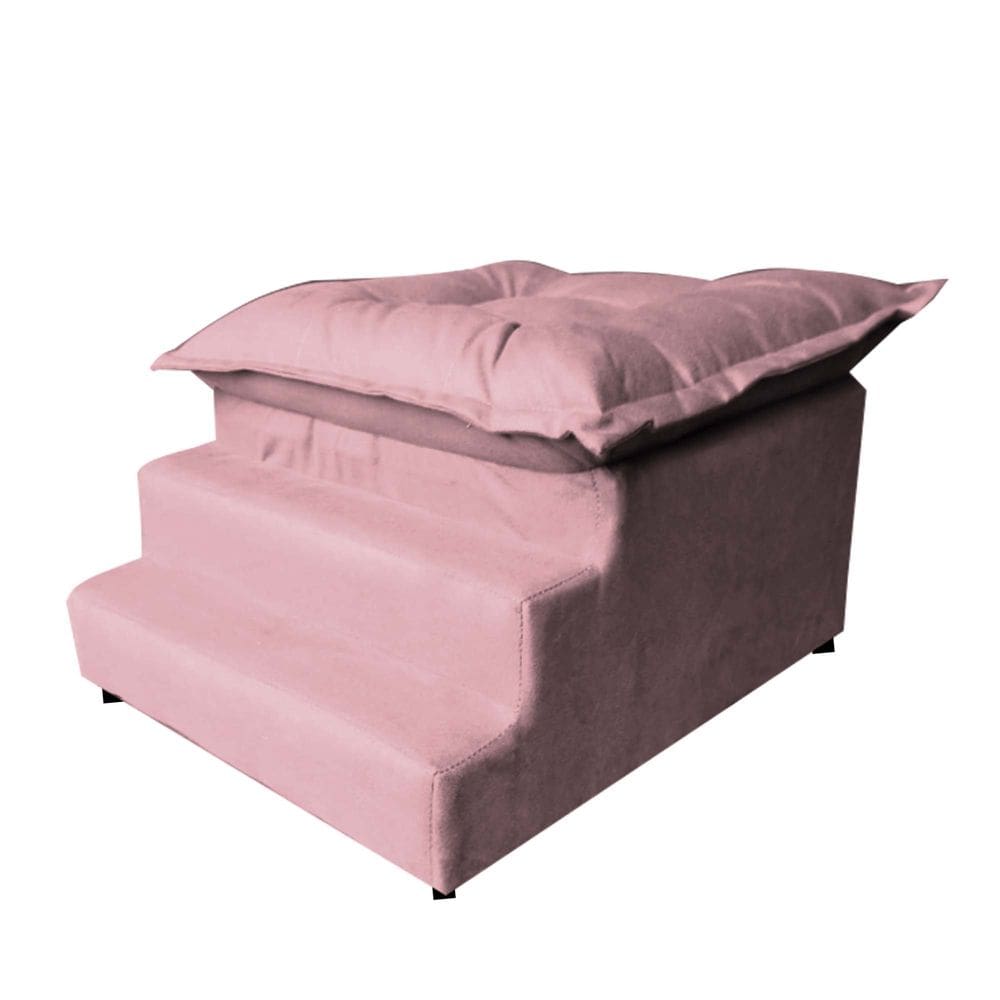 Escada Nick Sofá Cama Pets Cães Gatos Ossinho Rosa