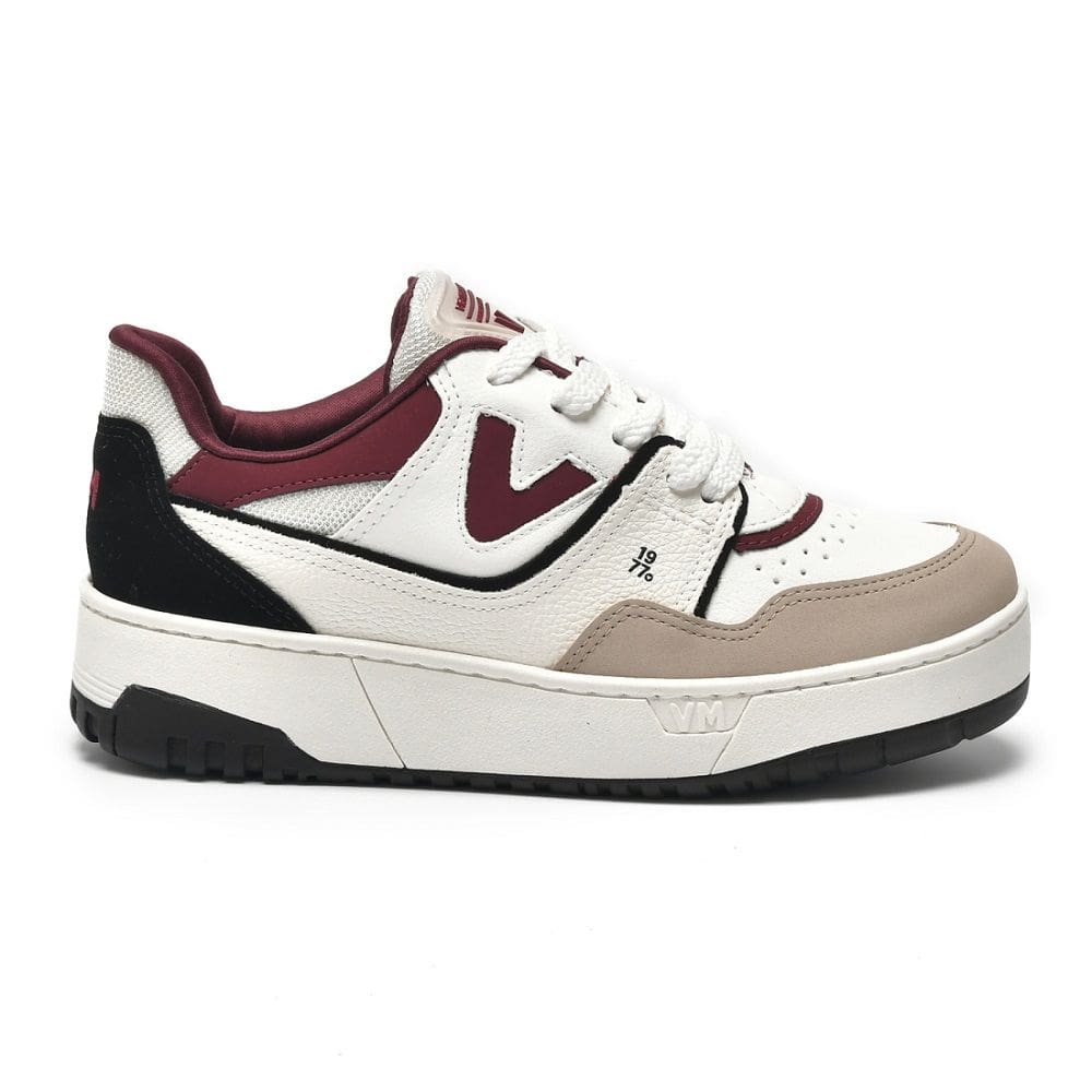 Tênis Casual Via Marte 042-025-21 Feminino - Branco/Bordô
