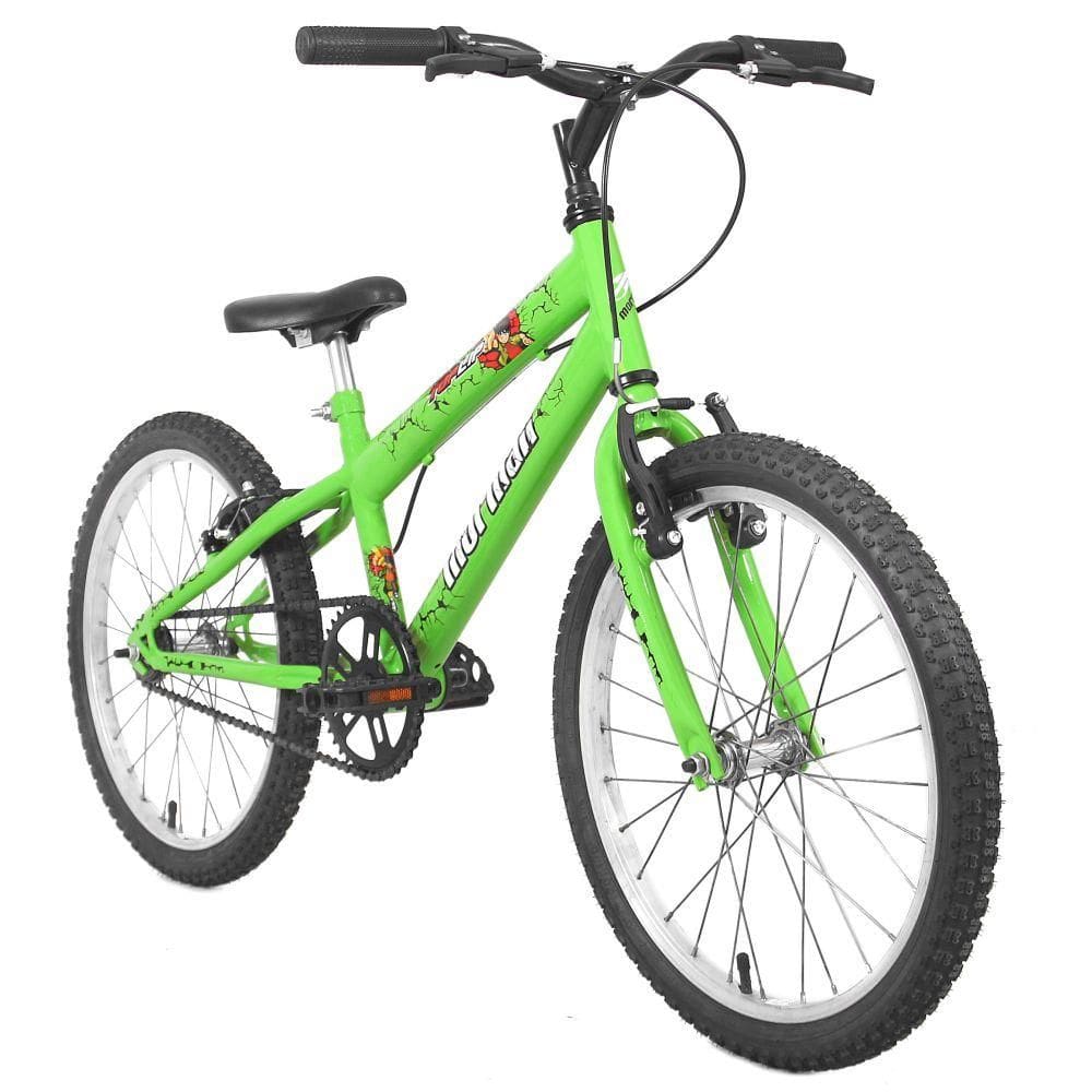 Bicicleta Mormaii Aro 20 MTB Masculina 1V V-Brake Verde Kawasaki
