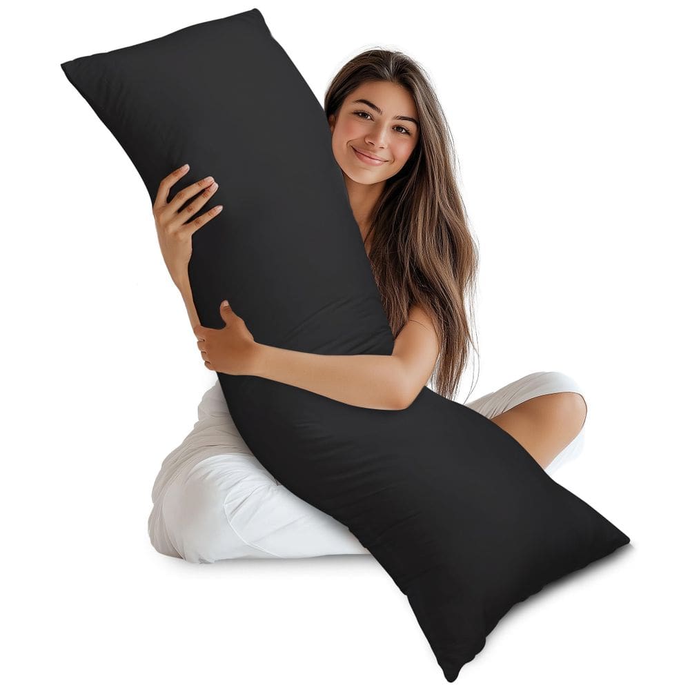 Almofada corporal Utopia Bedding Almofada de corpo inteiro para adultos preta