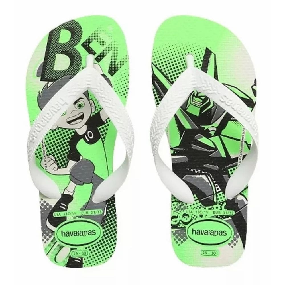Chinelo Havaianas Infantil Ben 10 Branco