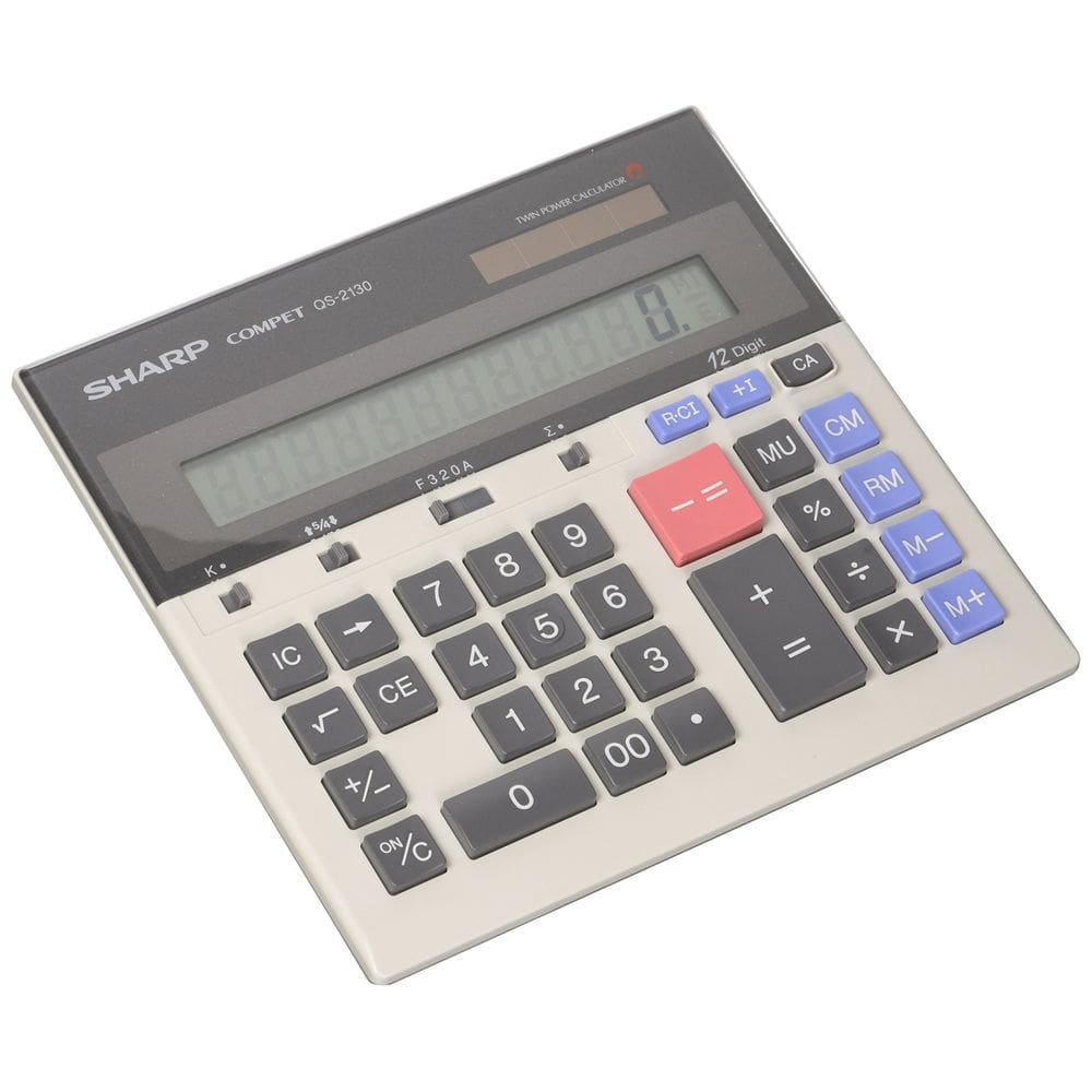 Calculadora Sharp QS-2130 Desktop comercial de 12 dígitos