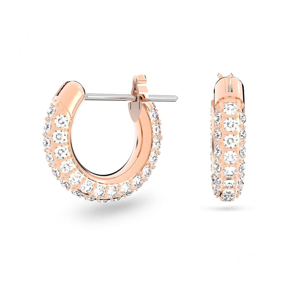 Brincos Swarovski Stone Hoop Crystal femininos em tom dourado