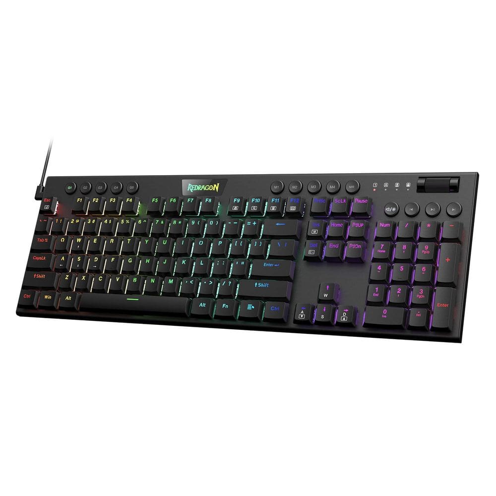 Teclado mecânico Redragon K619 Horus RGB ultrafino