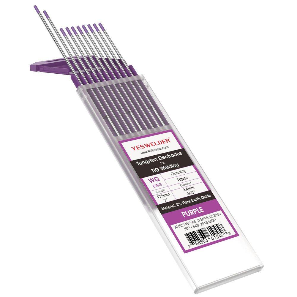 Eletrodo de tungstênio para soldagem TIG YESWELDER 3,2 mm x 175 mm, 10 unidades