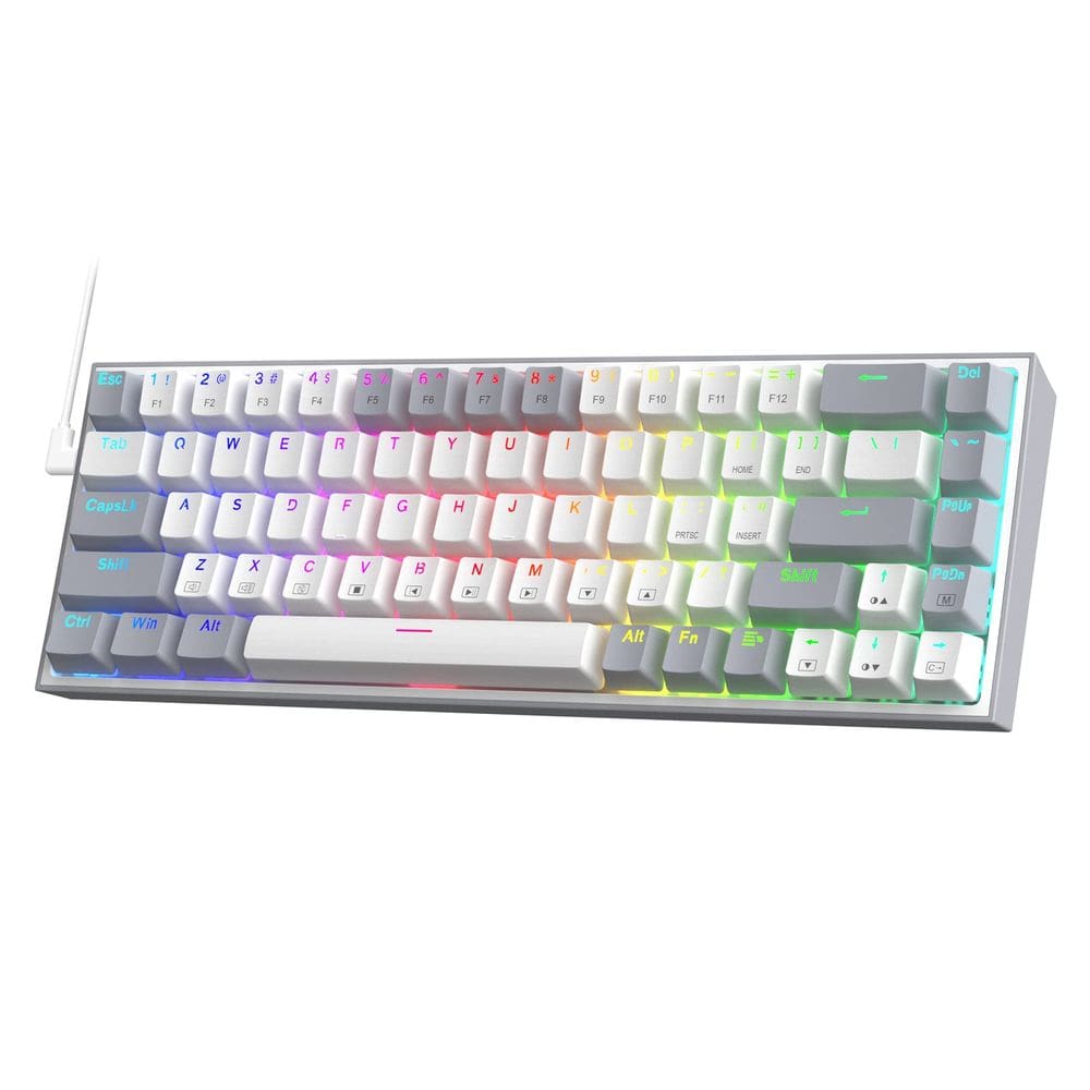 Teclado para jogos Redragon K631 Gery 65% com fio RGB 68 teclas