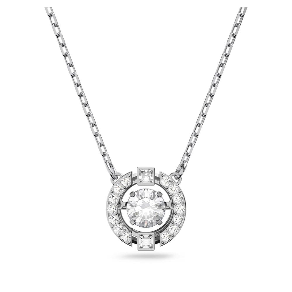 Colar Swarovski Una com pingente feminino de cristal azul ródio