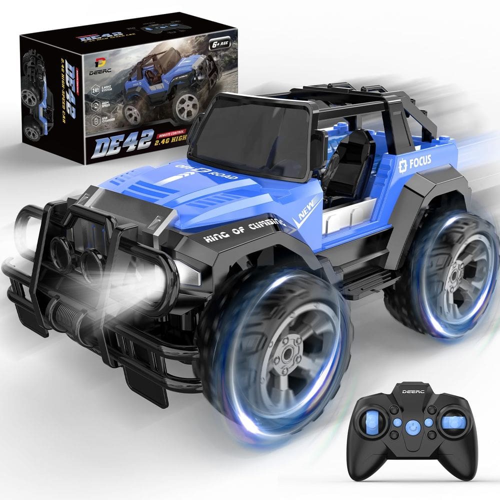 Carro de controle remoto DEERC DE42 1:18 Scale 80min Play Blue