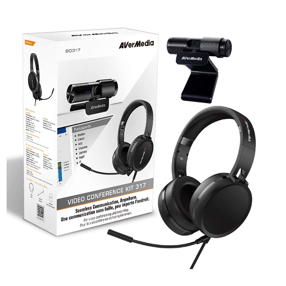Kit de videoconferência AverMedia BO317 1080p Webcam USB Headset