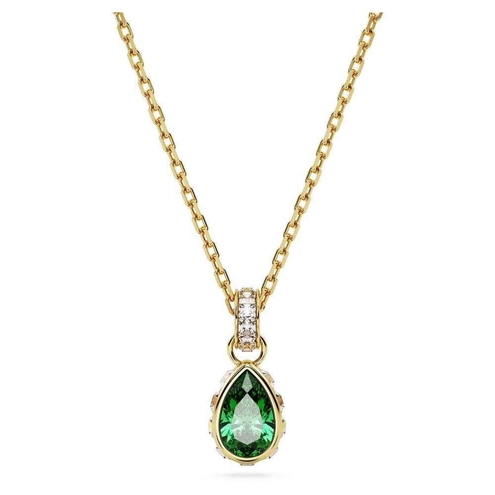 Colar Swarovski Chroma com pingente verde cristal dourado