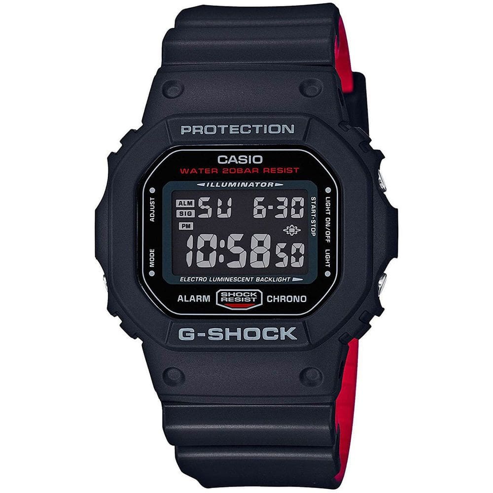 Relógio CASIO G-SHOCK preto digital masculino DW-5600UHR-1DR