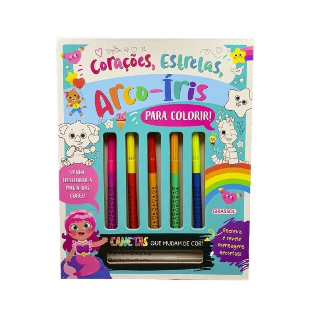 Mania Colorida: Corações, Estrelas E Arco-Íris - Para Colorir Com Canetas Que Mudam De Cor!