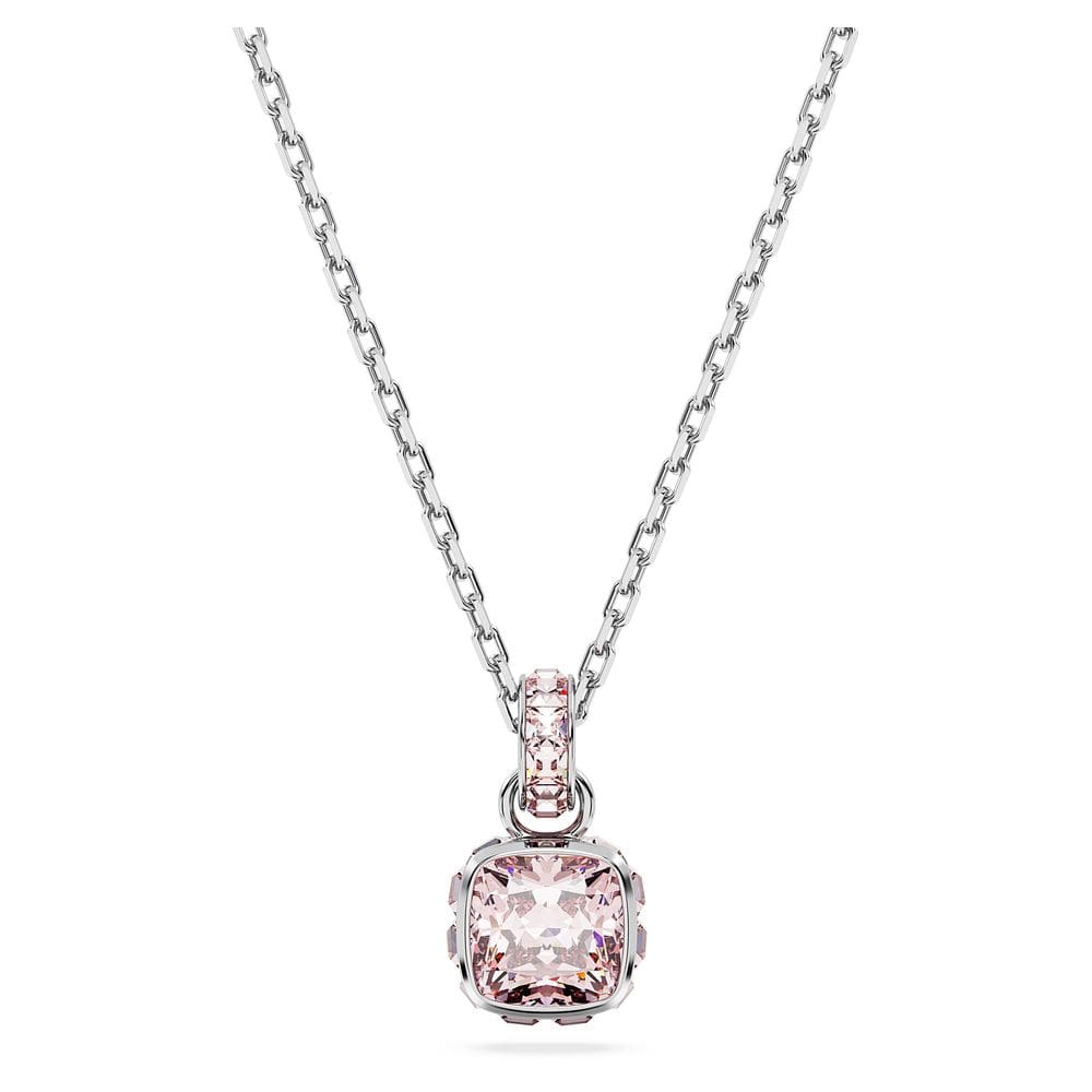 Colar Swarovski June Birthstone com pingente de cristal rosa