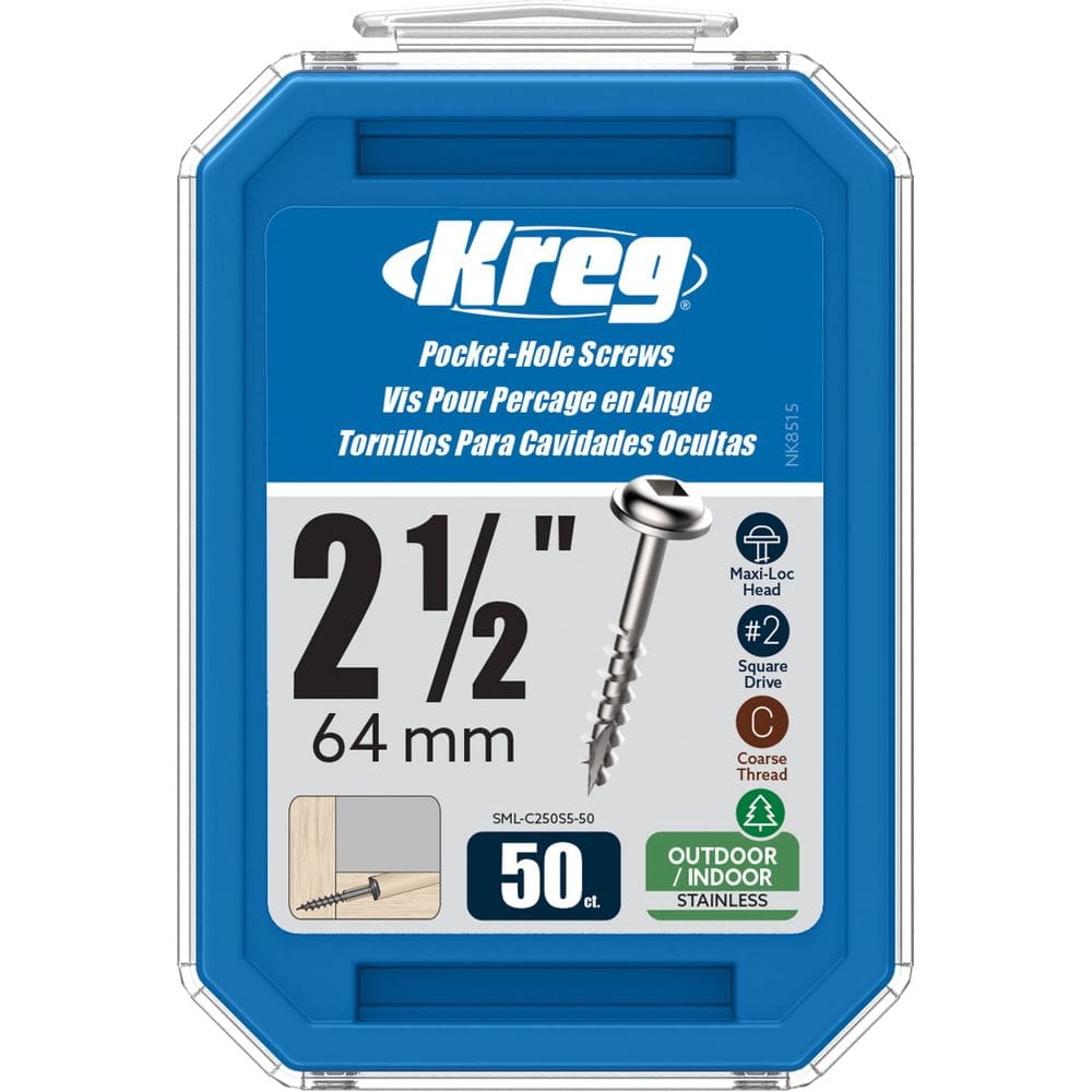 Parafusos de bolso Kreg SML-C250S5-50 em aço inoxidável 2,5 cm #10