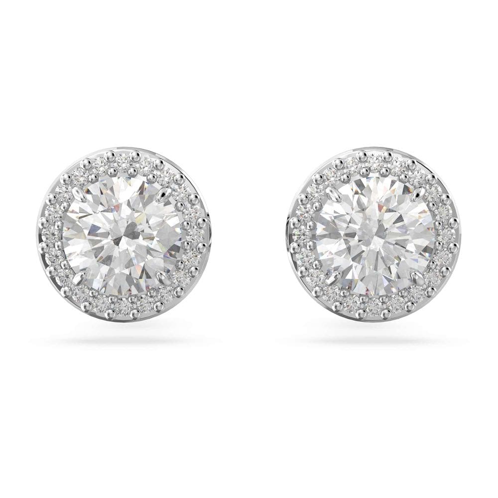 Brincos Swarovski Constella, cristais brancos, ródio