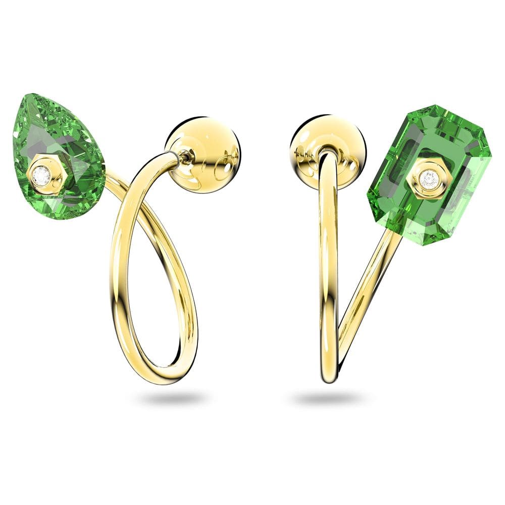 Brincos SWAROVSKI Studiosa verde banhados a ouro