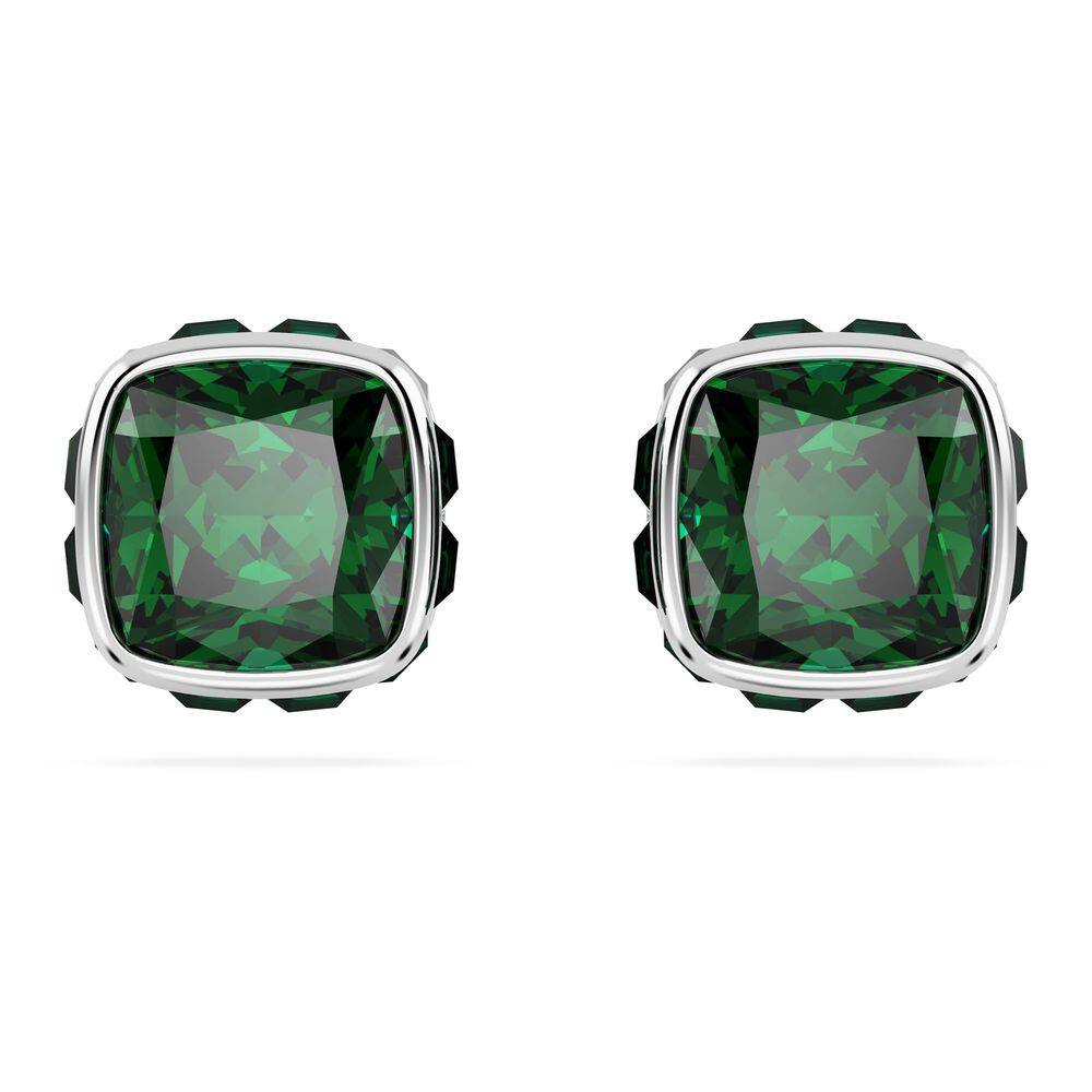 Brincos Swarovski May Birthstone com pedra verde