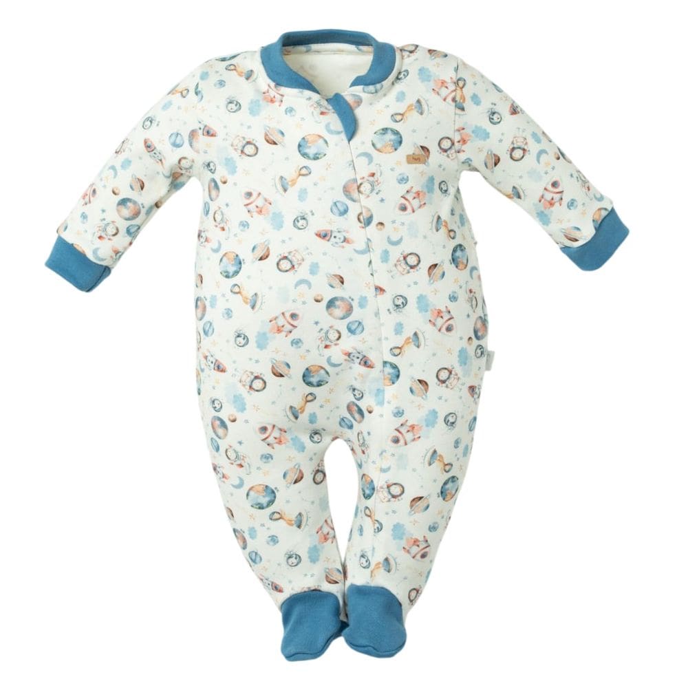 Macacão Longo Bebê com Zíper Menino Estampado Espacial - Hug