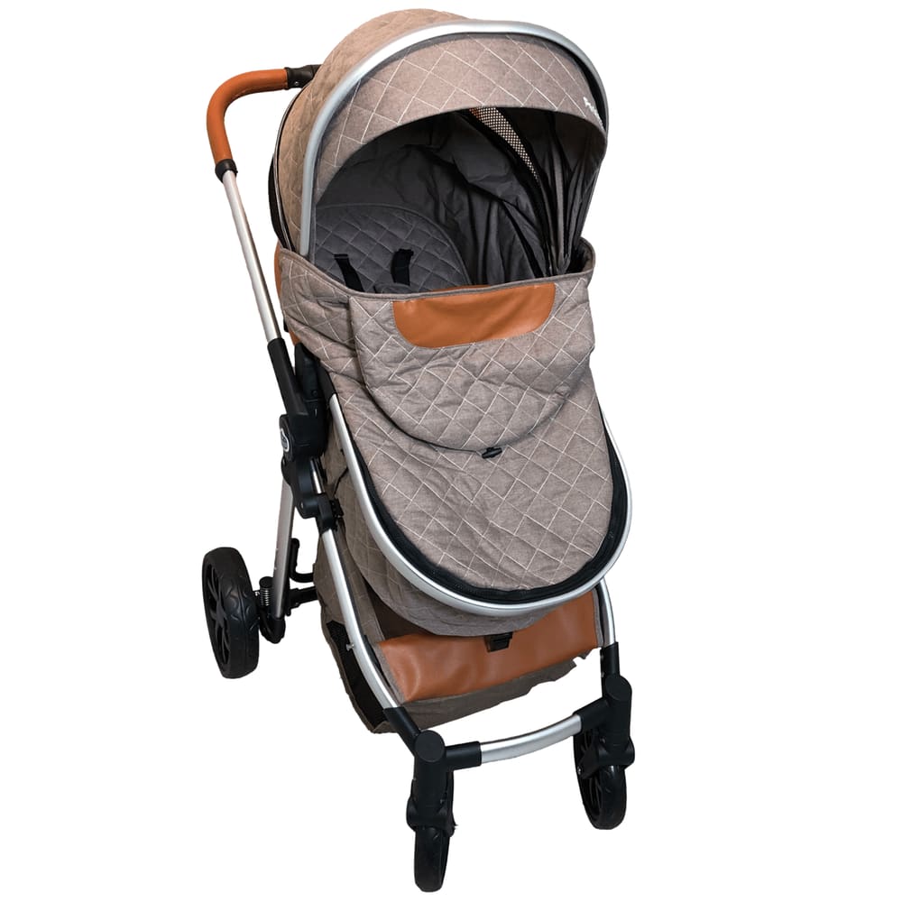 Carrinho de Bebe Passeio Moises Passear Baby Ares 3 em 1 Marrom