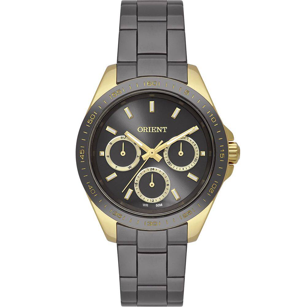 Relógio ORIENT feminino cinza dourado FTSKM004 G1GX
