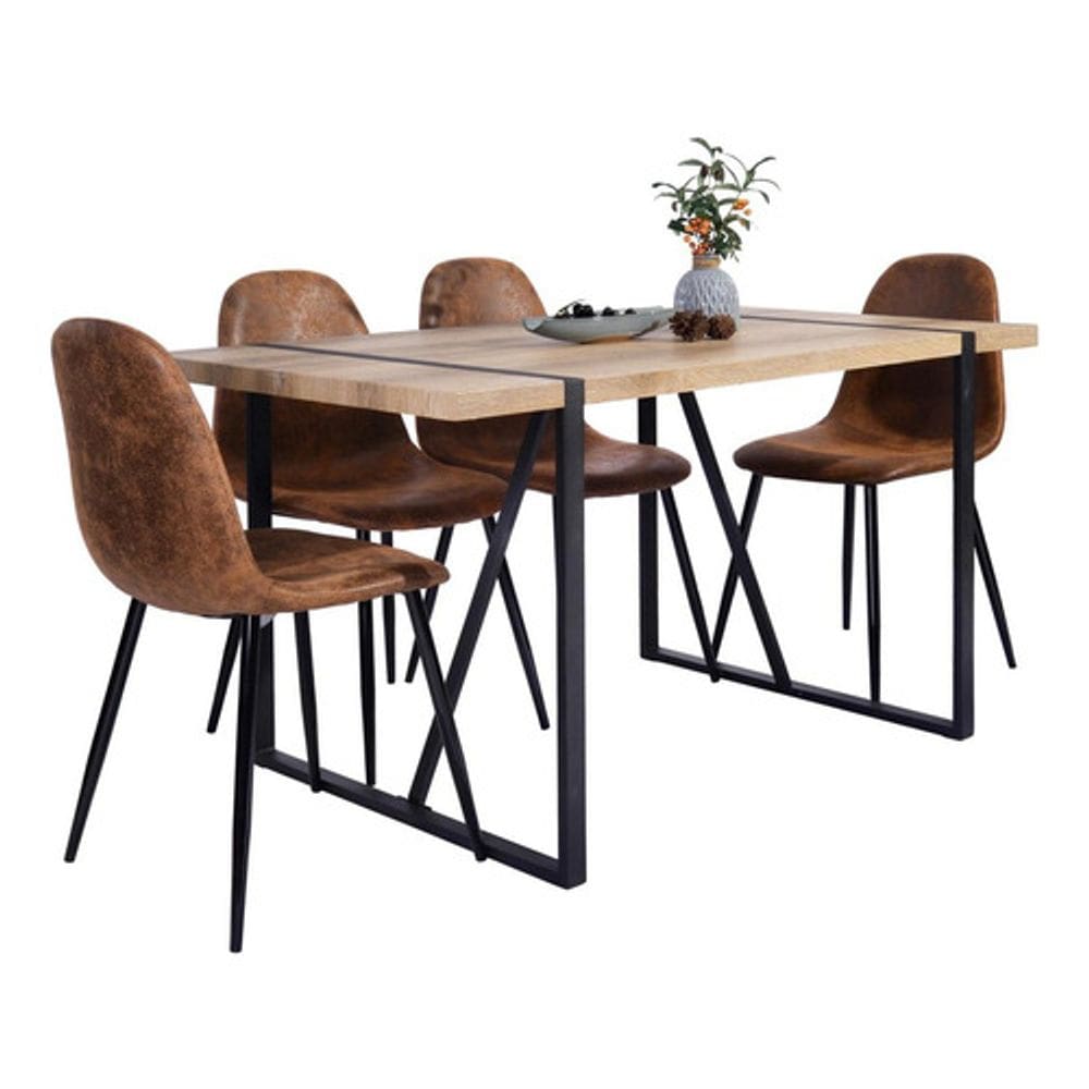 Conjunto De Jantar Mesa 140x81cm E 4 Cadeiras - Classic Soft