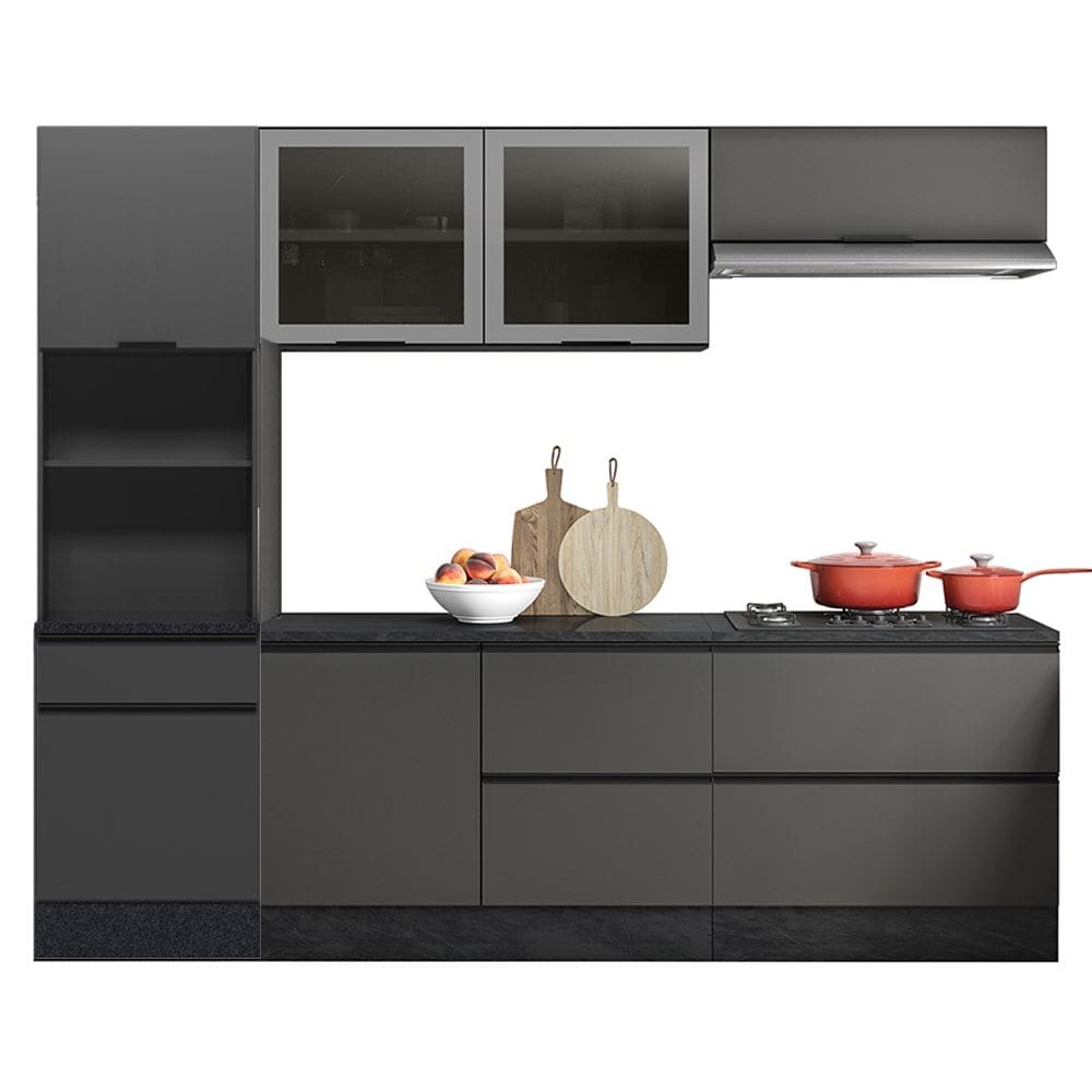Cozinha 5 Pecas Balcao Tampo 258 cm Etti Carvalho Oak Off White PLN