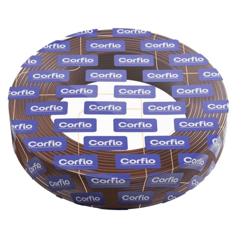 Rolo Com 100m De Cabo De Cobre 750v 6mm² Marrom - Corfio