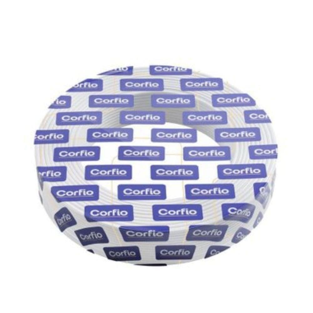 Rolo Com 100m De Cabo De Cobre 750v 4mm² Branco - Corfio