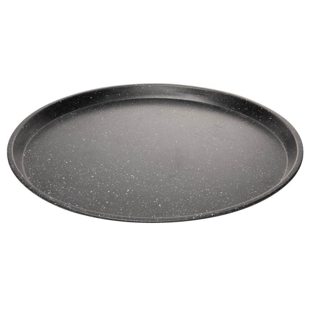 Forma Assadeira Antiaderente Redonda Em Aço Carbono Granilite Preta Pizza 32x32cm Lyor