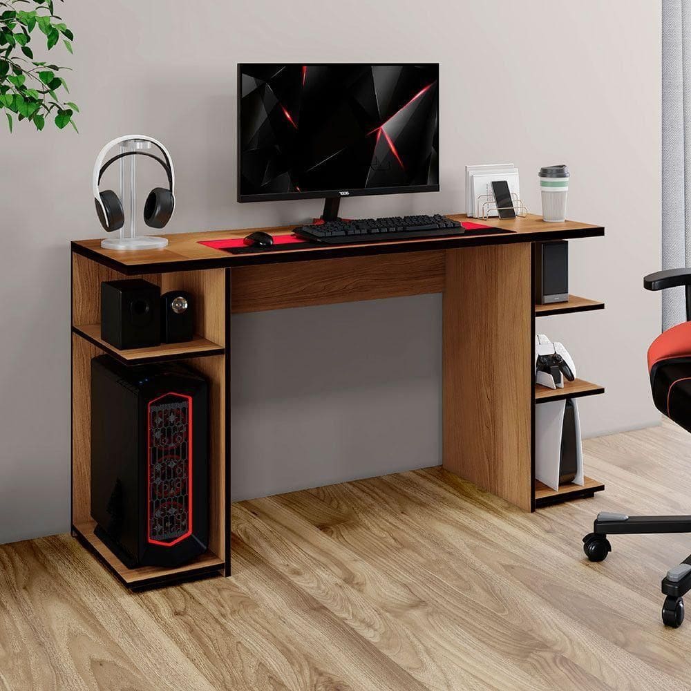 Escrivaninha Gamer Master Arte Móveis Cinamomo Com Preto