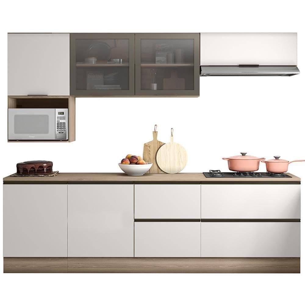 Cozinha Modulada 7 Pecas 258 Cm Etti Carvalho Oak Off White Pln