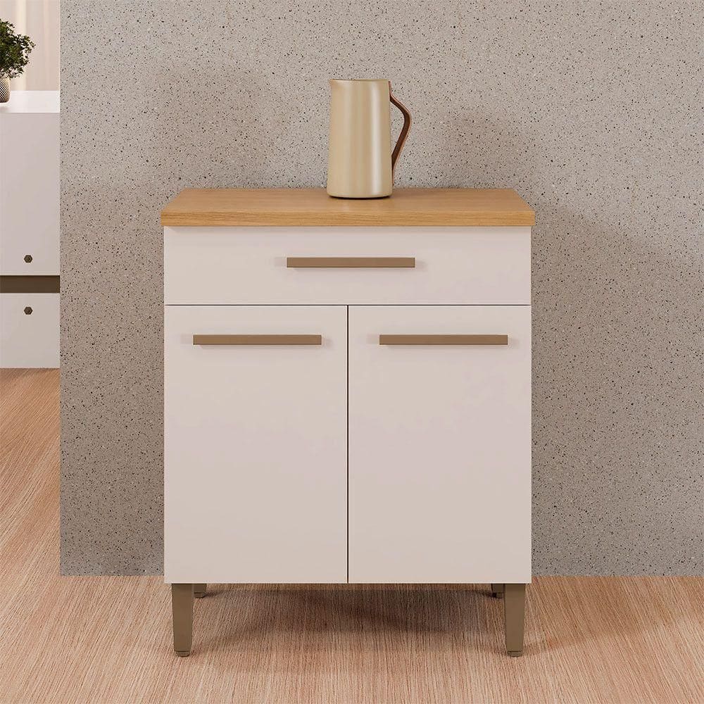 Balcão Omega Master Mdf Arte Móveis Corino Off White