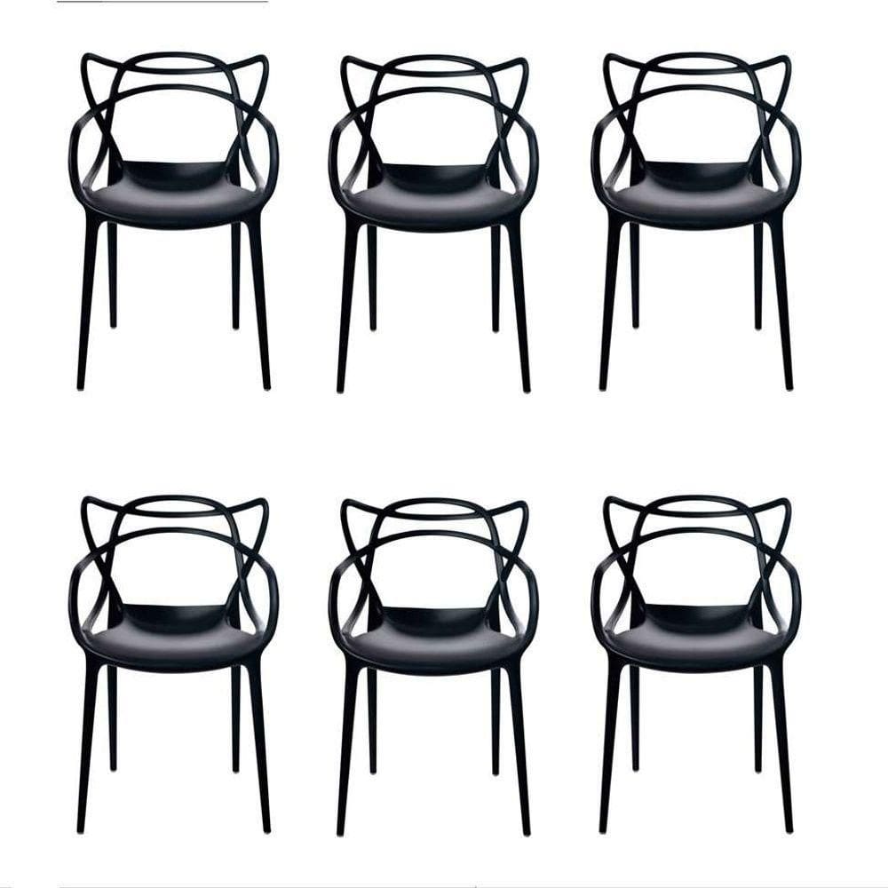 Cadeira Moderna Para Mesa De Jantar Master Allegra - Kit Com 6