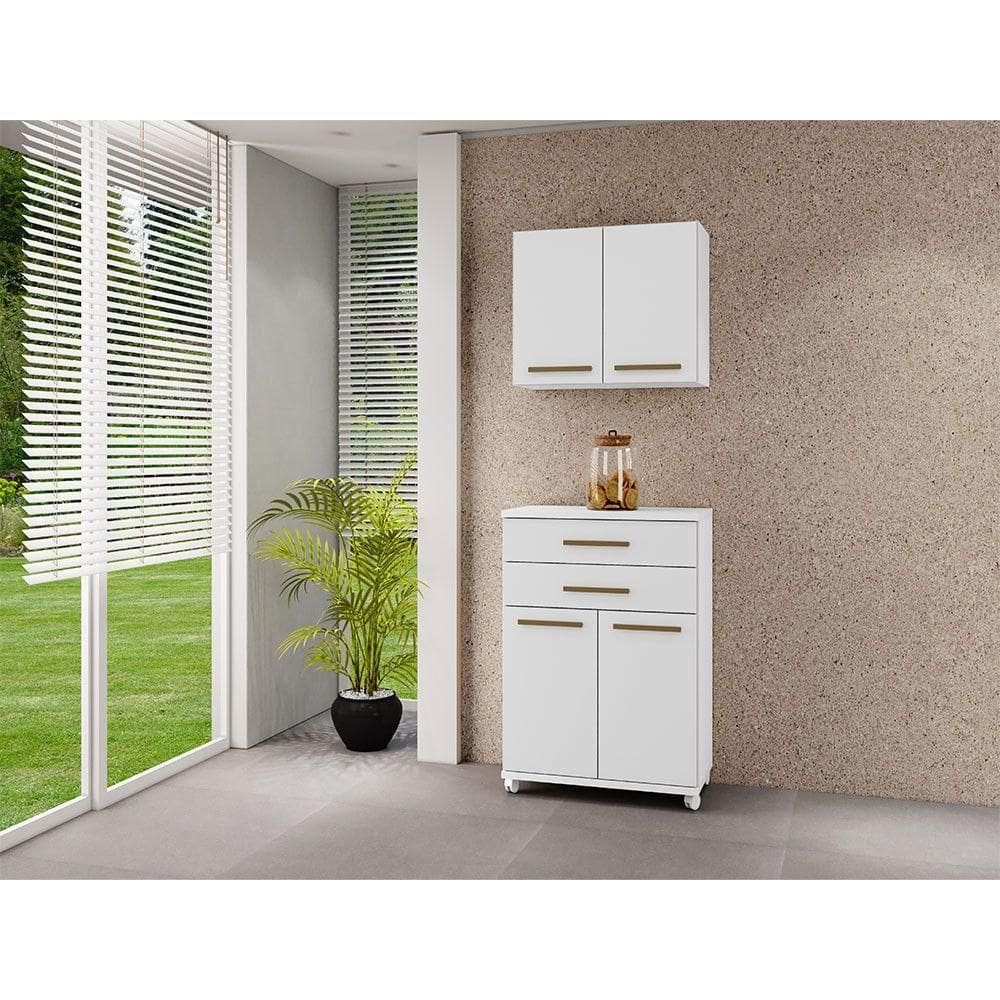Balcão Monaco Master Mdf Arte Móveis Branco