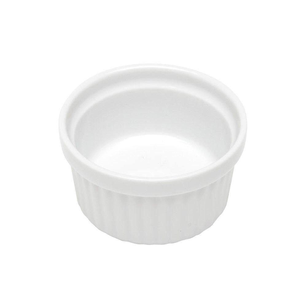 Kit 2 Ramequim Mini Bowl De Porcelana Molheira Clássico Canelado Branco Lyor 155ml