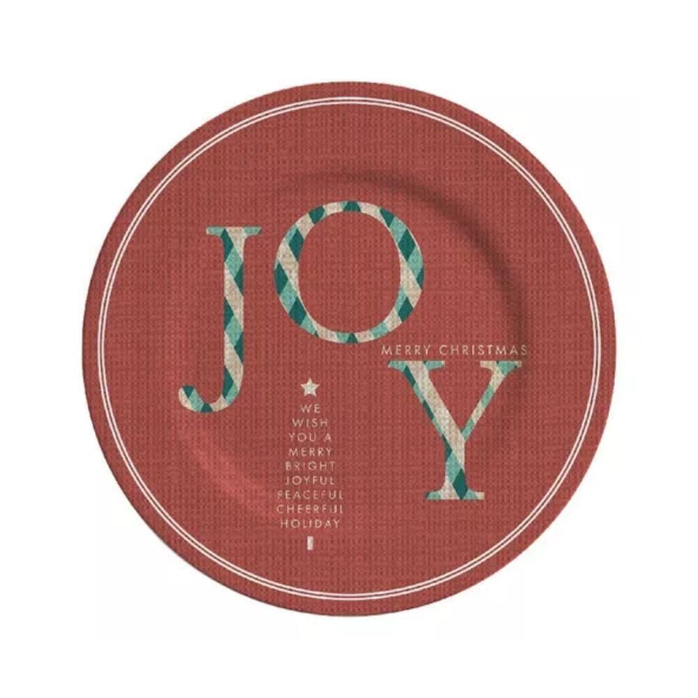 Prato Sobremesa Natalino Joy Vermelho 10 Classific