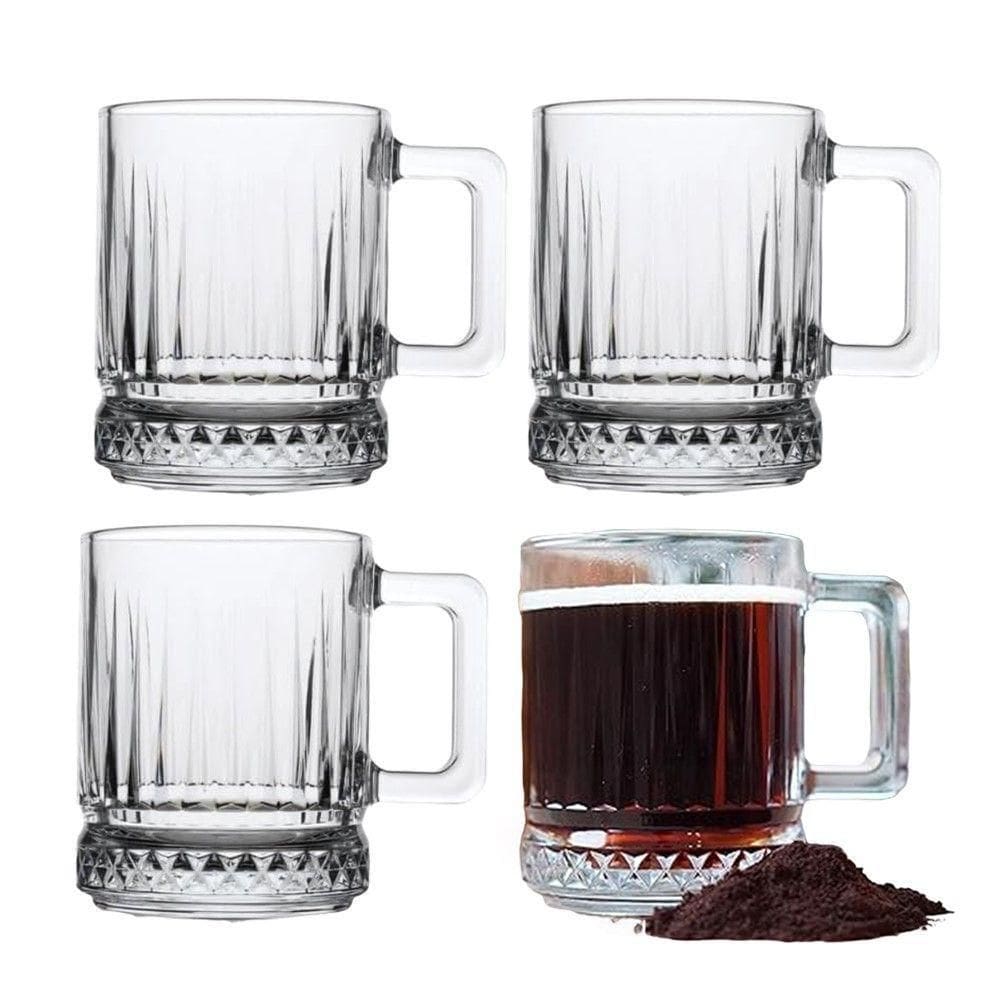 Jogo 4 Caneca De Vidro Café Cappuccino Elusia 250ml Em Casa Tem