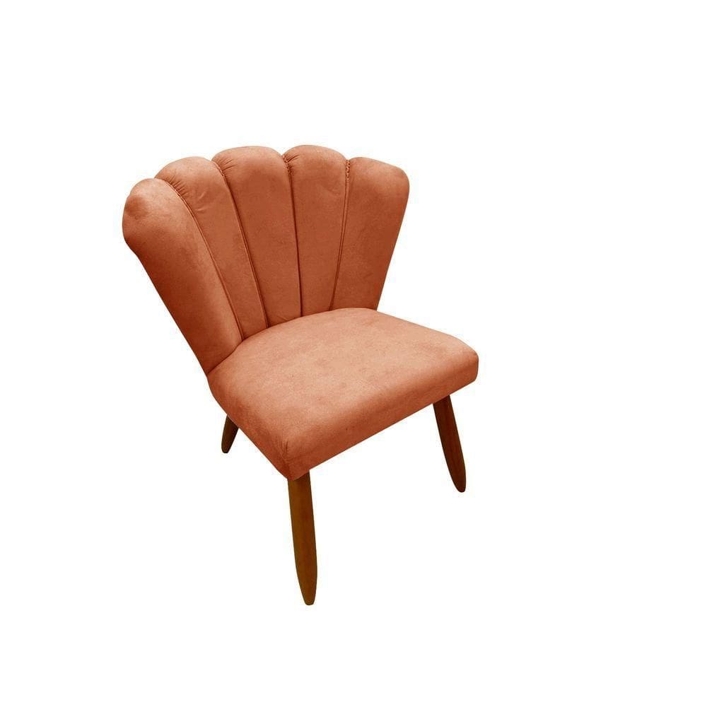 Cadeira Poltrona Petala Suede Para Sala E Penteadeira Cadeira