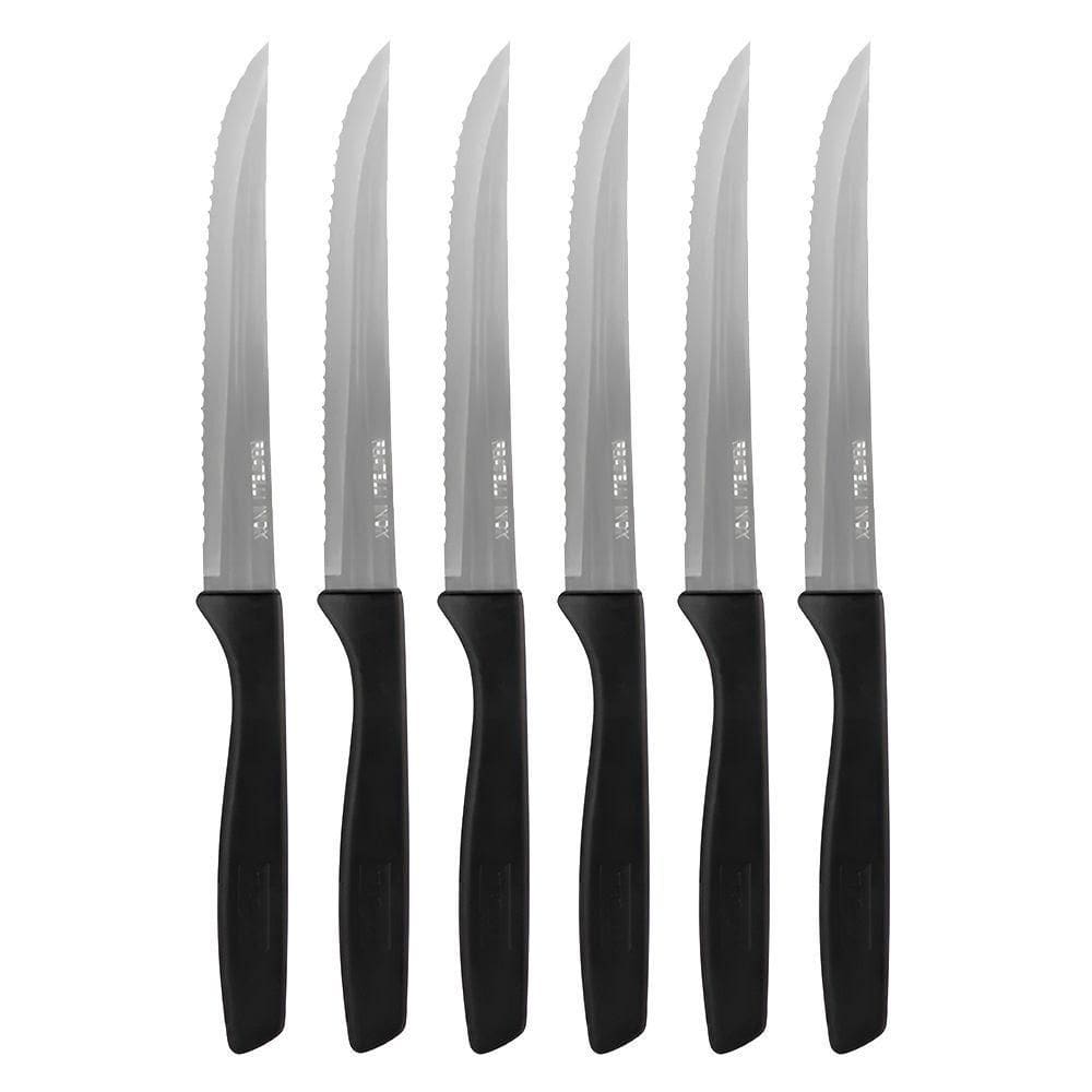 Jogo 6 Facas De Churrasco Mesa New Caprese Preto Fratelli Inox