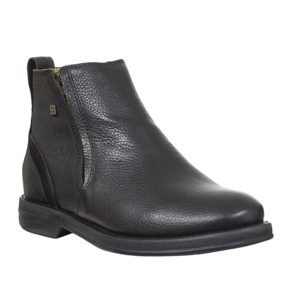 Botina Masculina de Couro Preto Bico Redondo Zebu 37696