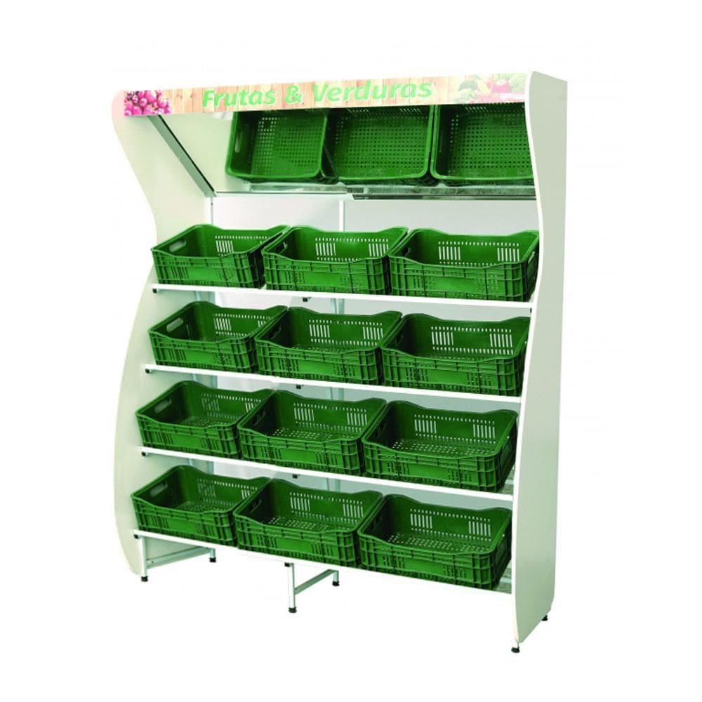 Fruteira Organizadora Lateral Em Mdf Branco Com Espelho 12 Caixas Fch4n12cx 220v - Chimafrio