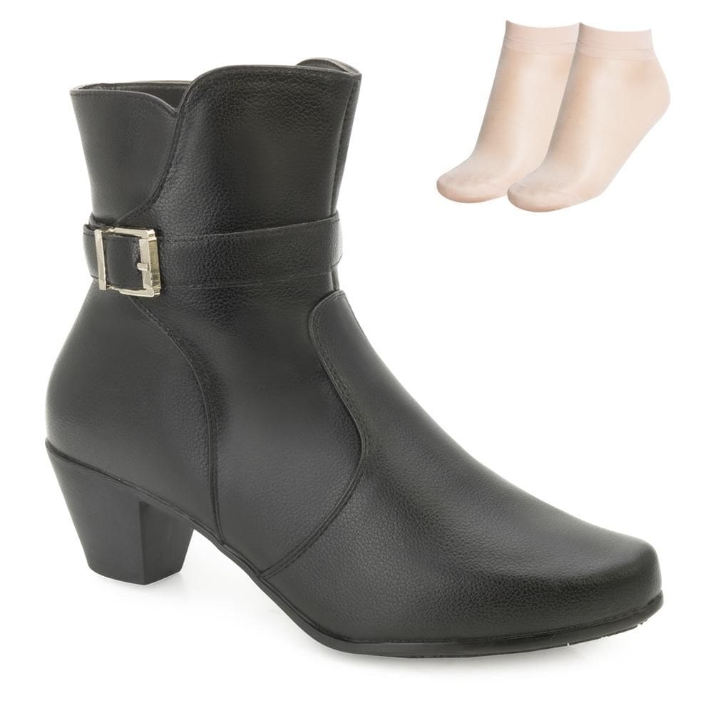 Bota Cano Baixo Flat Pink Moon e Meia MC25-73037