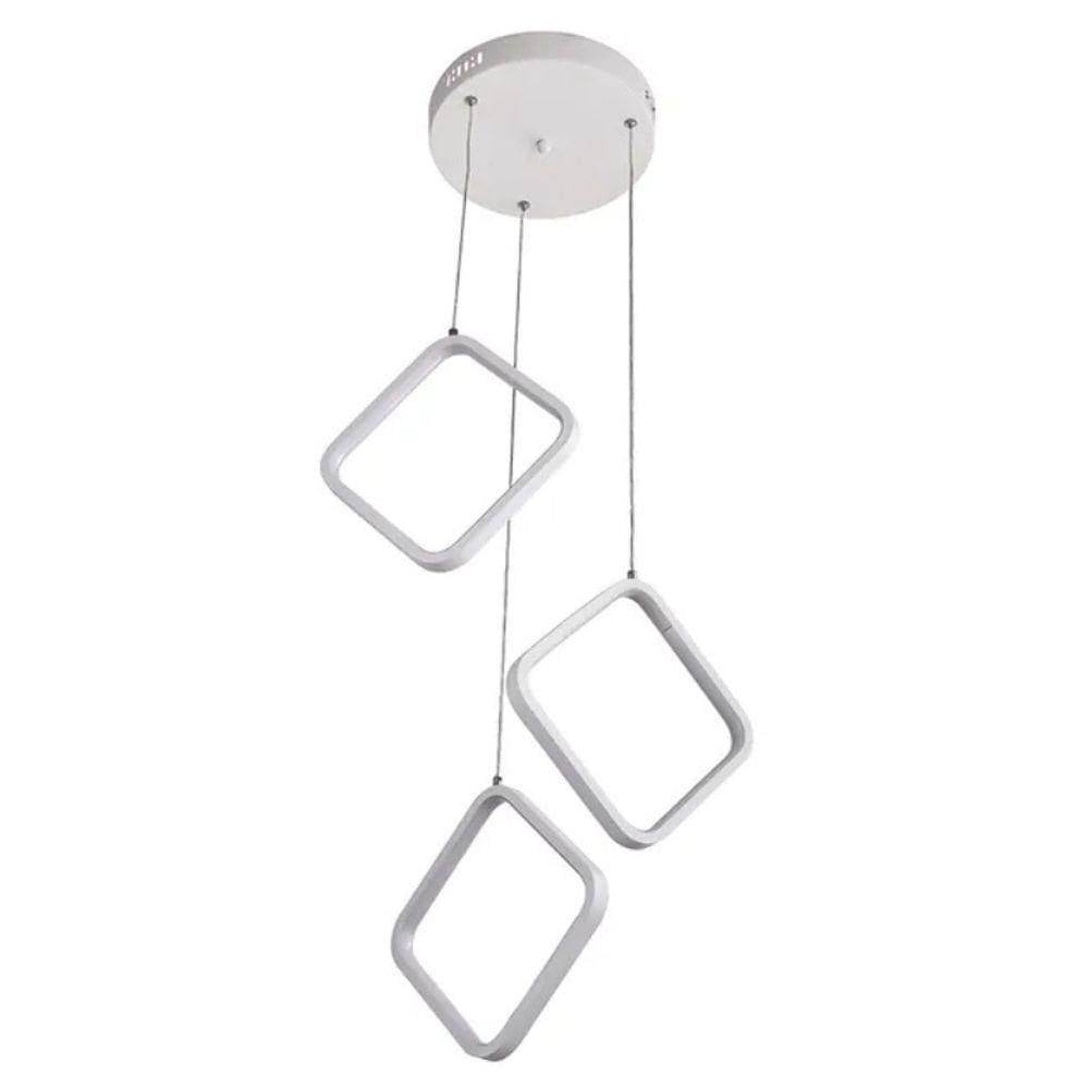 Pendente Modern Geometric Led Dimerizável 0653p 36w Bivolt Branco